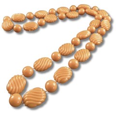 Vintage Avon Sculpted Lucite Necklace | Warm Honey Mod Statement
