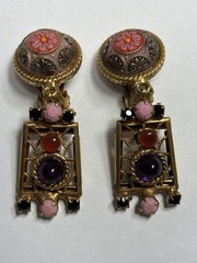 Rare Juliana D & E Moroccan Matrix Brooch & Earrings Set Book Piece