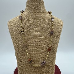 Vintage Glass Beads and Gold Tone Necklace. It’s 18” long. See pics.