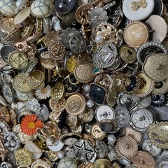 50pcs Estate Style Vintage Buttons Mixed Sizes Colors Scrapbooking Craft Use