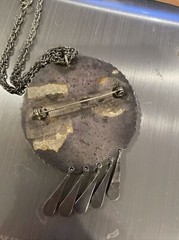 Vintage sterling silver Aztec brooch/pendant Necklace 33 grams Made In Mexico