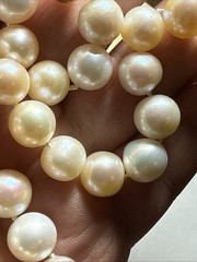 Choker Cultured Pearl 14k 9mm Ball Clasp 10mm Big Multicolor Pearls 16.5” Unused
