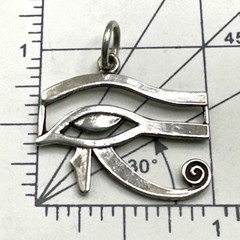 Eye of Horus Wedjat Amulet Pendant Egyptian Symbol 1×1 Inch Sterling Silver