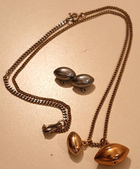 Vintage 3D Football Charm Necklace Gold Silver Tone Sports Jewelry 4 Pendants