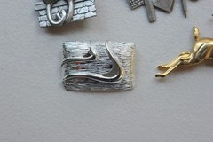 Brooch LOT Signed JJ Spoontiques AJC gold silver tone AH31