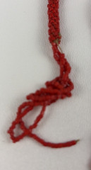Antique Art Deco Flapper Necklace Seed Beed Tassel 1920’s 54″ Orange/Red Sautoir