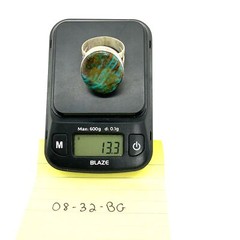 Vtg Sterling Silver Jay King Natural Azurite Malachite Gemstone Ring Size 11.75