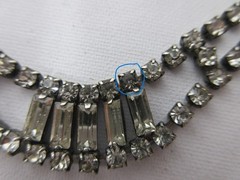 Retro Modern Art Deco Rhinestone Necklace Bracelet Earrings Set MCM c. Late 70s