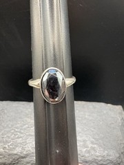 SZ 9.75 Mens Vintage Sterling Silver Hematite Signed Uncas Estate Ring 925