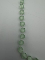 Vtg Uranium Glass Necklace Vaseline Glows UV Blacklight Knotted 52″ Rope Flapper