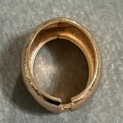 Vintage Bracelet Hammered Metal Copper Rose Gold Wide Hinged Boho Bangle