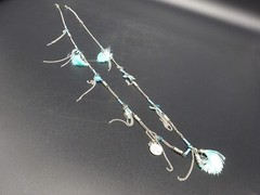 Lane Southwestern 30 in. Necklace Silver Tone Faux Turquoise Vintage