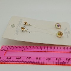 Vintage 1990s Swarovski Crystal Drop Earrings Amber New Old Stock USA Made