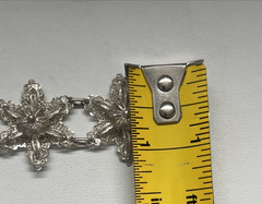 Antique Silver Bracelet featuring Finely detailed Filigree Flowers