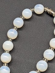 Vintage Opalite 10mm Bead Necklace 21″L Beautiful!