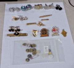 Mixed lot of Vintage CUFFLINKS, TIE BARS/CLASPS, PINS as pictured UNBRANDED