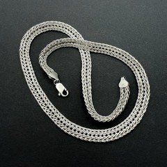 Vintage Sterling Silver 925 Men’s Jewelry Wheat Chain Necklace Foxtail 50cm