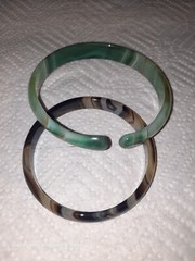 Stunning Vintage Gemstone Crazy lace Agate Stone bracelet Bangle lot Jewelry