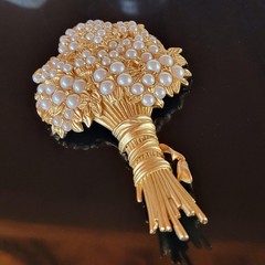 Early Karl Lagerfeld at Chanel Brooch Large 4.5 Inches Flower Bouquet Signed COA