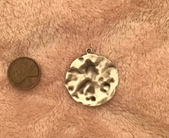 Large Sterling silver Art Nouveau revival fairy nymph button charm 18” pendant
