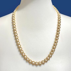 Vintage Napier Necklace Gold Tone Chain Imitation Pearl Intwined Classic 24″