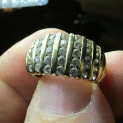 Antique Men’s Channel Set Ring 2.2 Ct Simulated Diamond 14k Yellow Gold Over