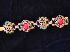 Vintage Ornate BOHO CHIC Gypsy Bracelet 7″ extended length – b1108
