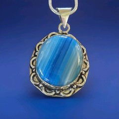 Lot Mix Lapis Lazuli 925 Chain Banded Agate Pendants Monet Earrings Necklace