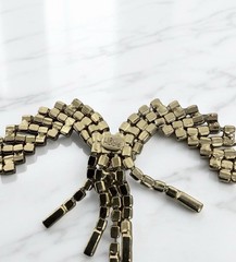 Hobe Necklace And Earrings Gold Tone Clear/Purple Rhinestones Fringe