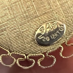 30g Vintage 12k Gold Filled Pocket Watch Chain FOB, Dog Clip T-Bar, GF Guilloche