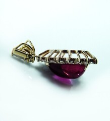 Huge Vintage Rubellite Tourmaline Diamond Pendant 14K 18K Gold Appraisal