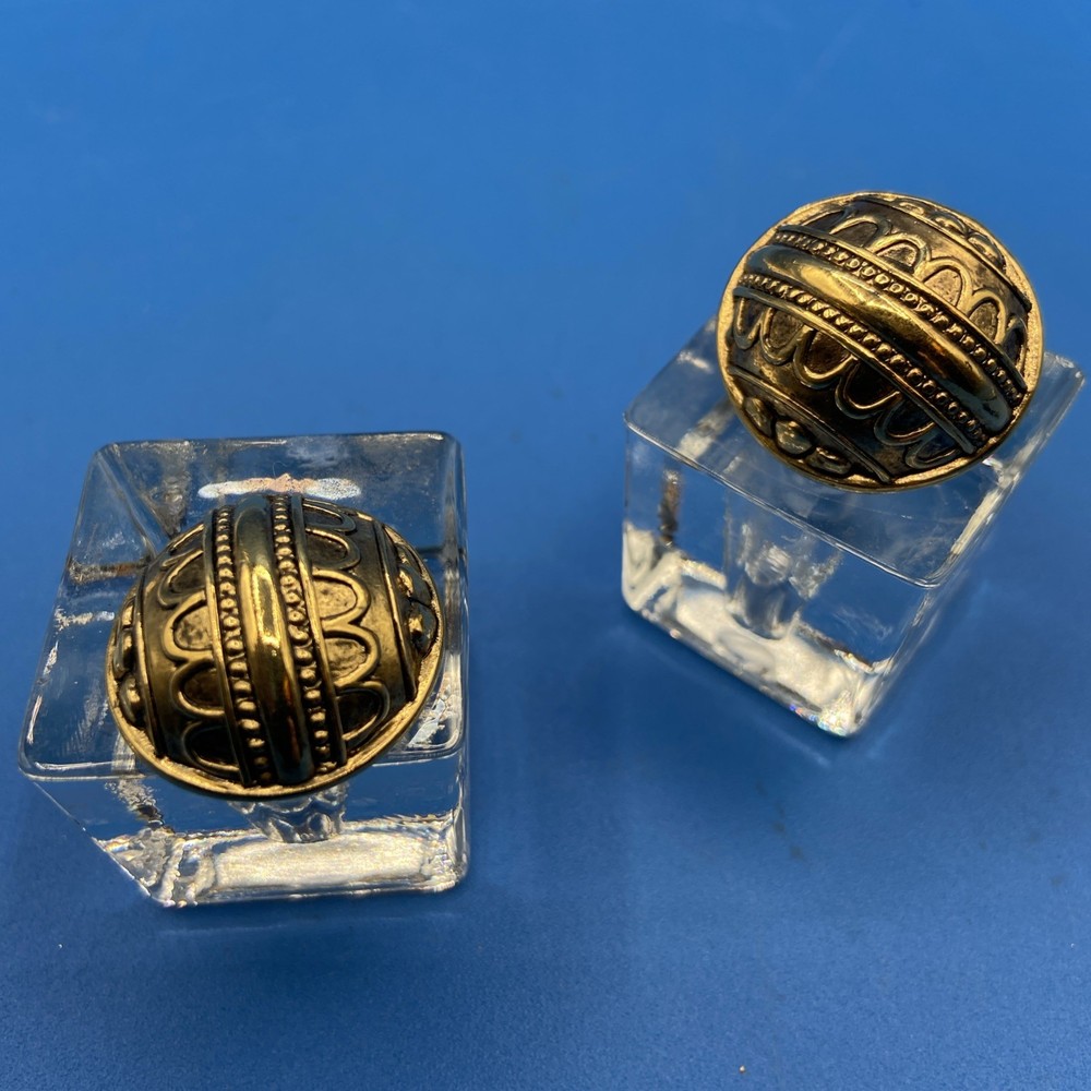 Vintage 1980s 1990s EARRINGS Statement large chunky goldtone domes pierced
