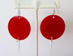 Pair of Vintage Lucite & Plastic “Winkie” Heart Earrings/Valentine/Boho/