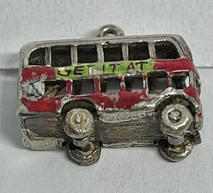Vintage Get it at HARRODS. Doubledecker Bus No # Sterling Bracelet Charm