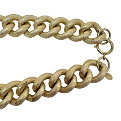 Vintage Erwin Pearl Gold Tone Necklace Large Textured Links Statement