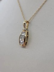 Round Cut Lab Created Diamond Woman Party Wear Pretty Pendent 14K Yellow Gold FN