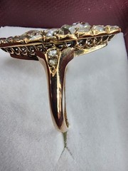 14K Gold 19/20th Century Navette Vertical Marquise Ring
