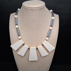 Vintage Multicolor Ceramic Bib Necklace JAPAN. 18.018