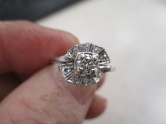 Victorian Diamond Ring, European Cut, .42 Ct Center,Bypass Mtng,WOWZA RING $1119