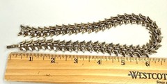 Vintage Signed Trifari Gold Tone Modernist Leaf Link Choker Necklace Mid Century