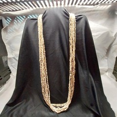 Vtg 6-Strand 32in Freshwater Pearl Necklace w/ Hematite in Clasp – Statement Pc!