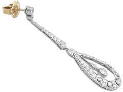 Antique Art Deco 2.25Ct Diamond and Platinum Drop Earrings Circa 1930