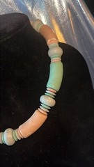 Vintage Avon Sun Bleached Chunky Necklace/Looks Like It Is Made Of Clay W/swirls