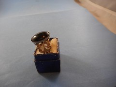 VINTAGE SILVER BLACK ONYX FILAGREE RING