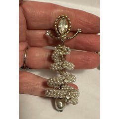 Hattie Carnegie Wired Seed Pearl Dangle Chandelier Earrings