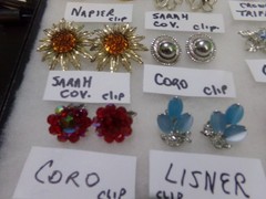 VINTAGE SIGNED EARRING LOT OF 12 CLIP ONS CORO-C TRIFARI-LISNER-SARAH COV-ETC.