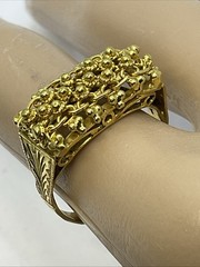 BEAUTIFUL Ring Solid 15K Yellow Gol$ Filigree VINTAGE HANDMADE 4.3gr. Size 6.75