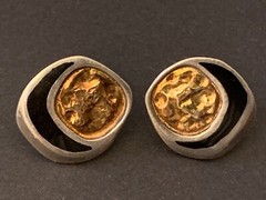 Ronjon Bloch Womens Vintage Earring Pair Set 14Kt Gold 925 Sterling Silver