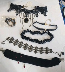 Mixed lot chokers fashion jewlery vintage to modern gothic alchemy
