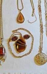 Vintage 7 Designer Signed Necklace Pendant Lot Monet Sarah Coventry Set Napier